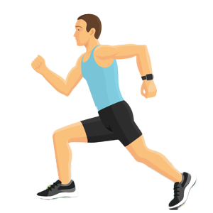 Person running during physical exercise