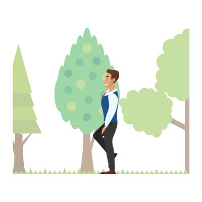 Standing and stretching during work break